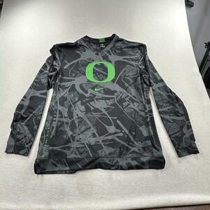 Oregon Ducks Shirt Mens Medium Black NCAA Football Nike Dri Fit Long Sleeve